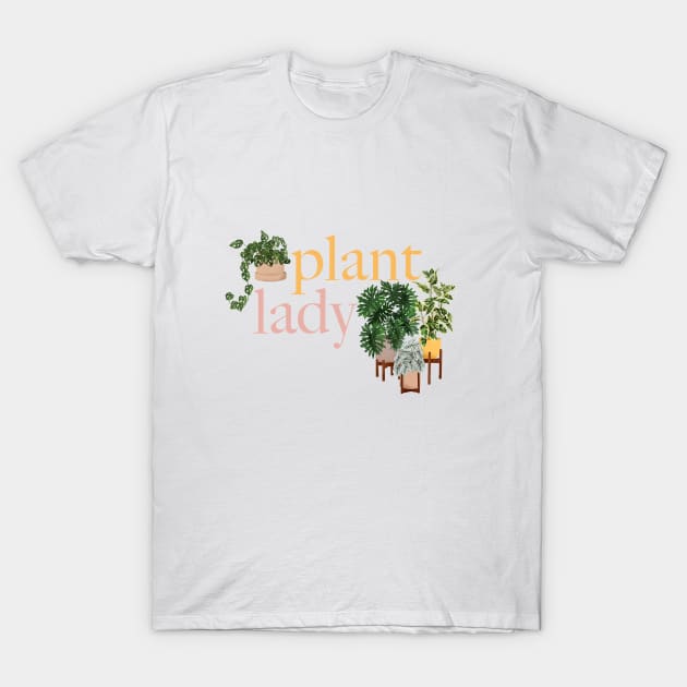 Plant Lady Illustration 2 T-Shirt by gusstvaraonica